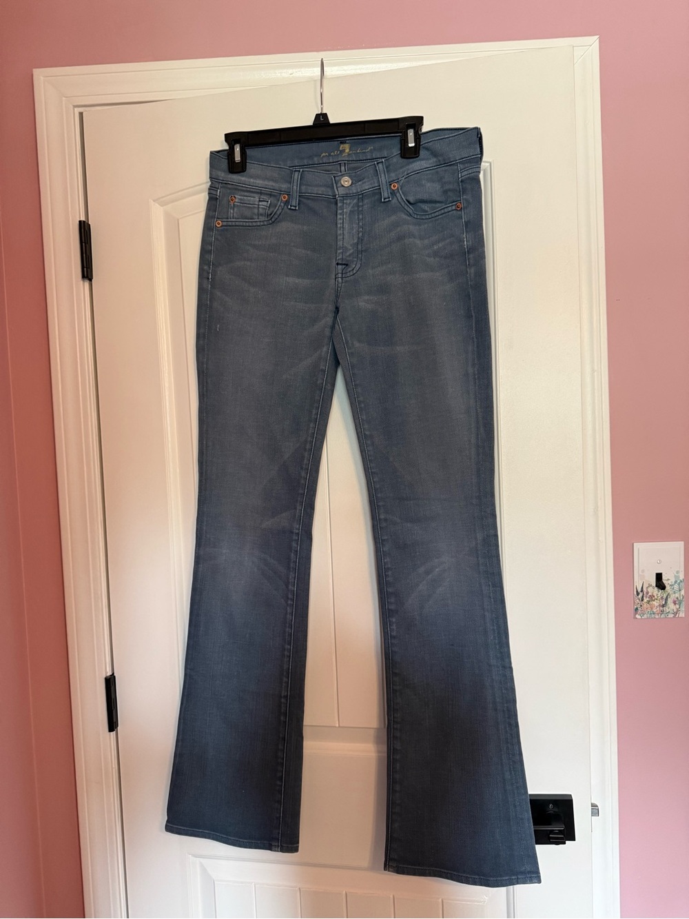 7 For All Mankind Women's Light Blue Flare Jeans